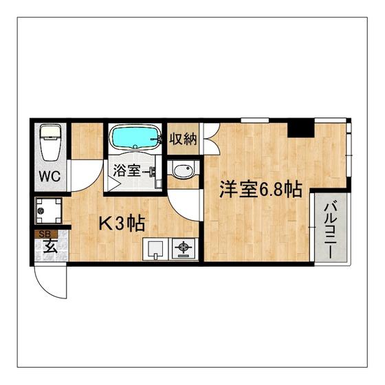 サン紗瑠夢館(1K/2階)の間取り写真