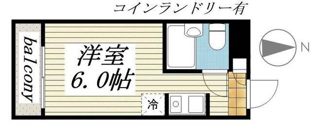 レジダンスイン目黒(ワンルーム/1階)の間取り写真