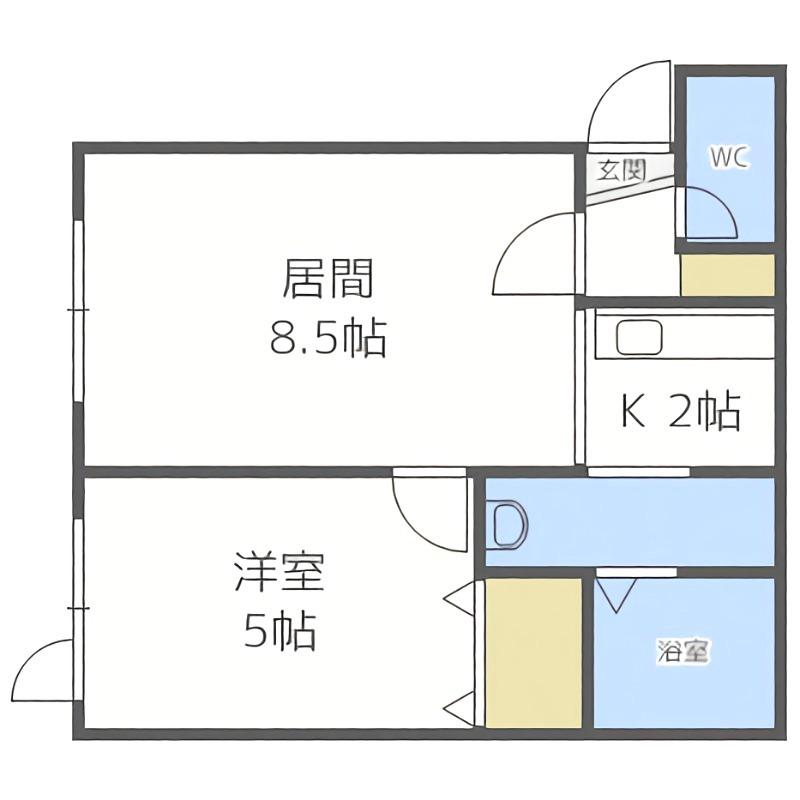 プラッツ南16条(1LDK/1階)の間取り写真