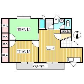 マンションラトーレC(2LDK/1階)の間取り写真