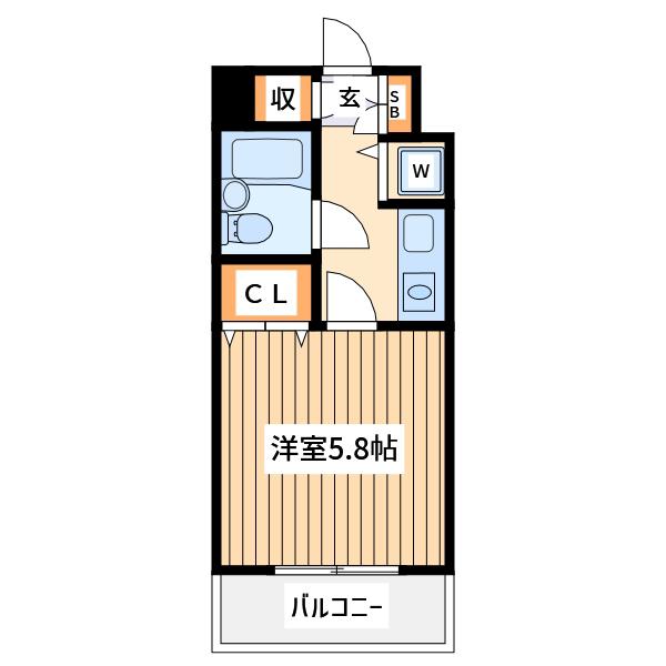 ソリスト綱島(1K/5階)の間取り写真