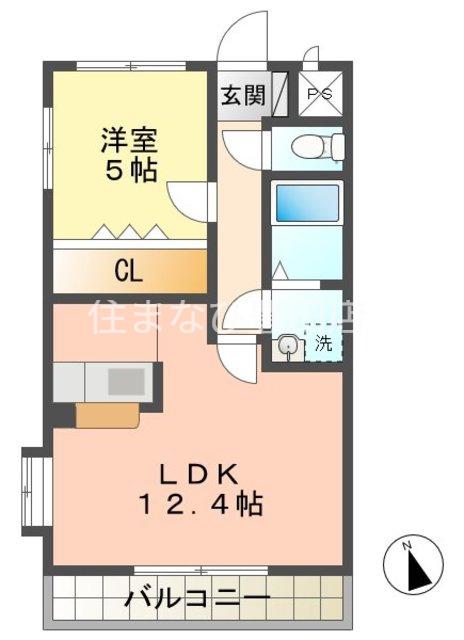 SUN・UP・ROYAL浄水I(1LDK/1階)の間取り写真