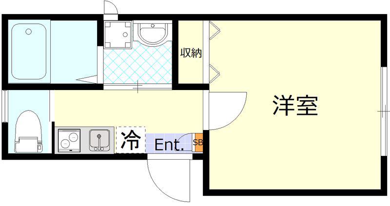 G.FLAP東四つ木(1K/2階)の間取り写真