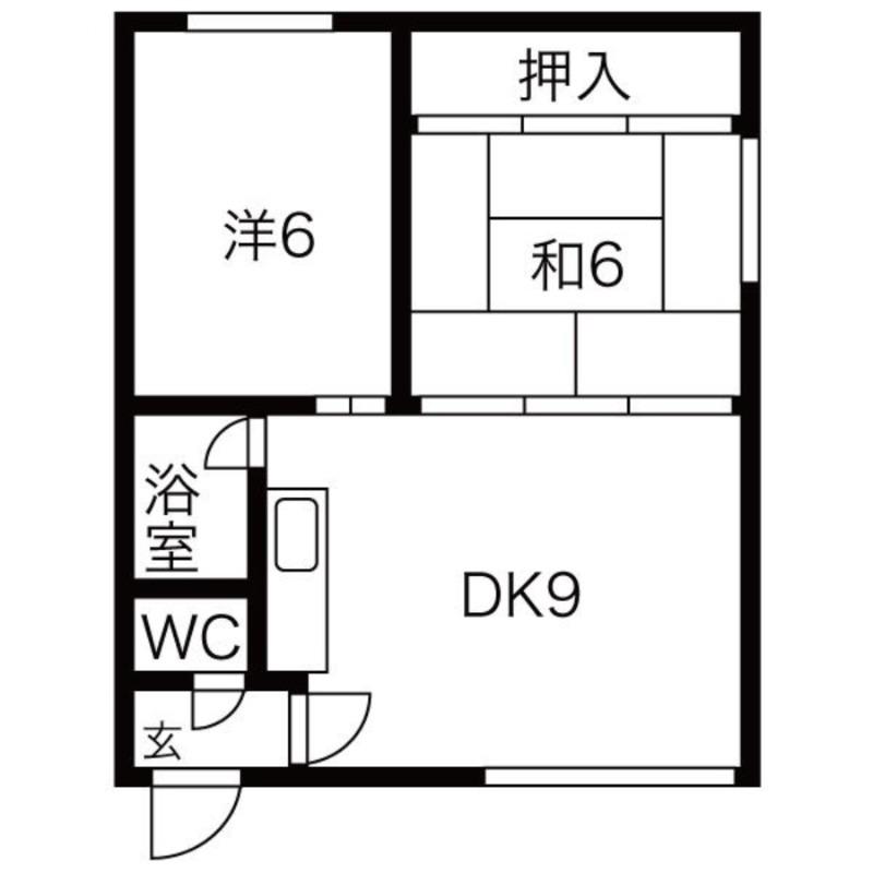 マイルーム34(2DK/2階)の間取り写真
