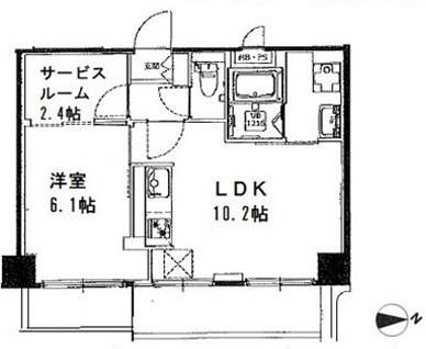 山手杉並ビル(1SLDK/8階)の間取り写真