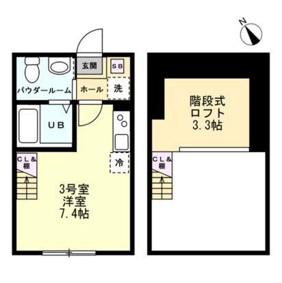 フェリース横濱南太田(ワンルーム/2階)の間取り写真