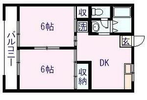 ハイネスみずほ(2DK/2階)の間取り写真