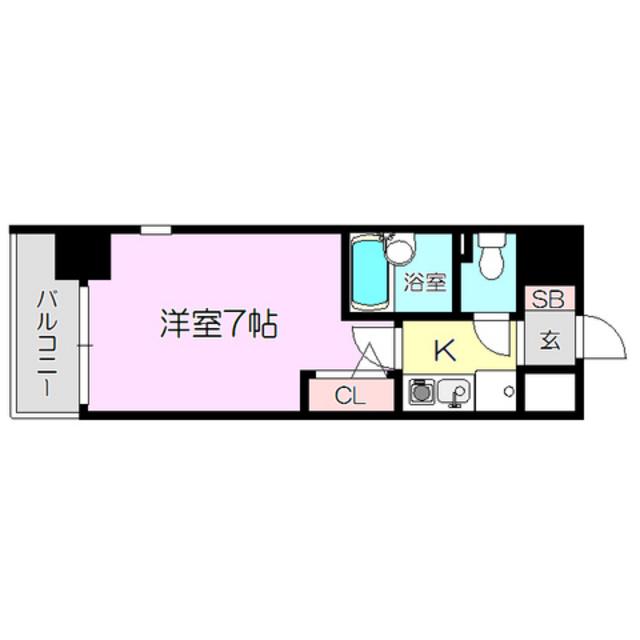 エスリード新大阪第7(1K/7階)の間取り写真