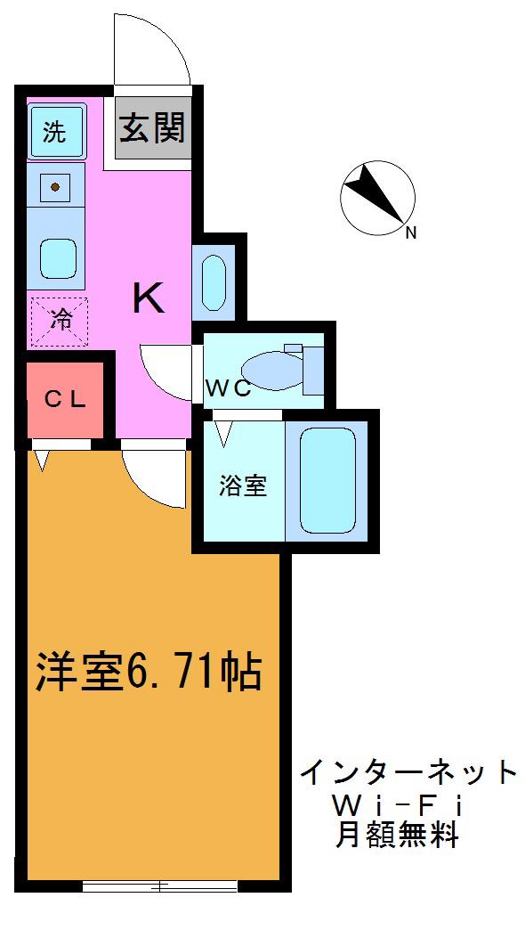 ルミエール新浦安(1K/1階)の間取り写真