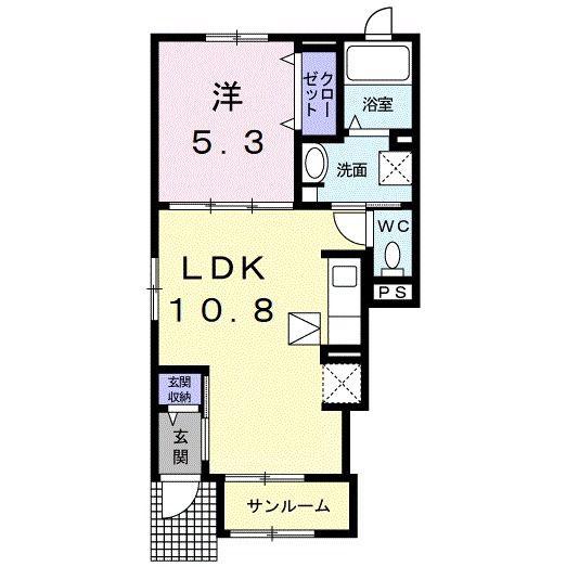 カメリアロッサ I(1LDK/1階)の間取り写真
