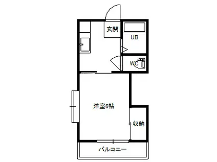 リバーサイドアベニューA(1K/2階)の間取り写真