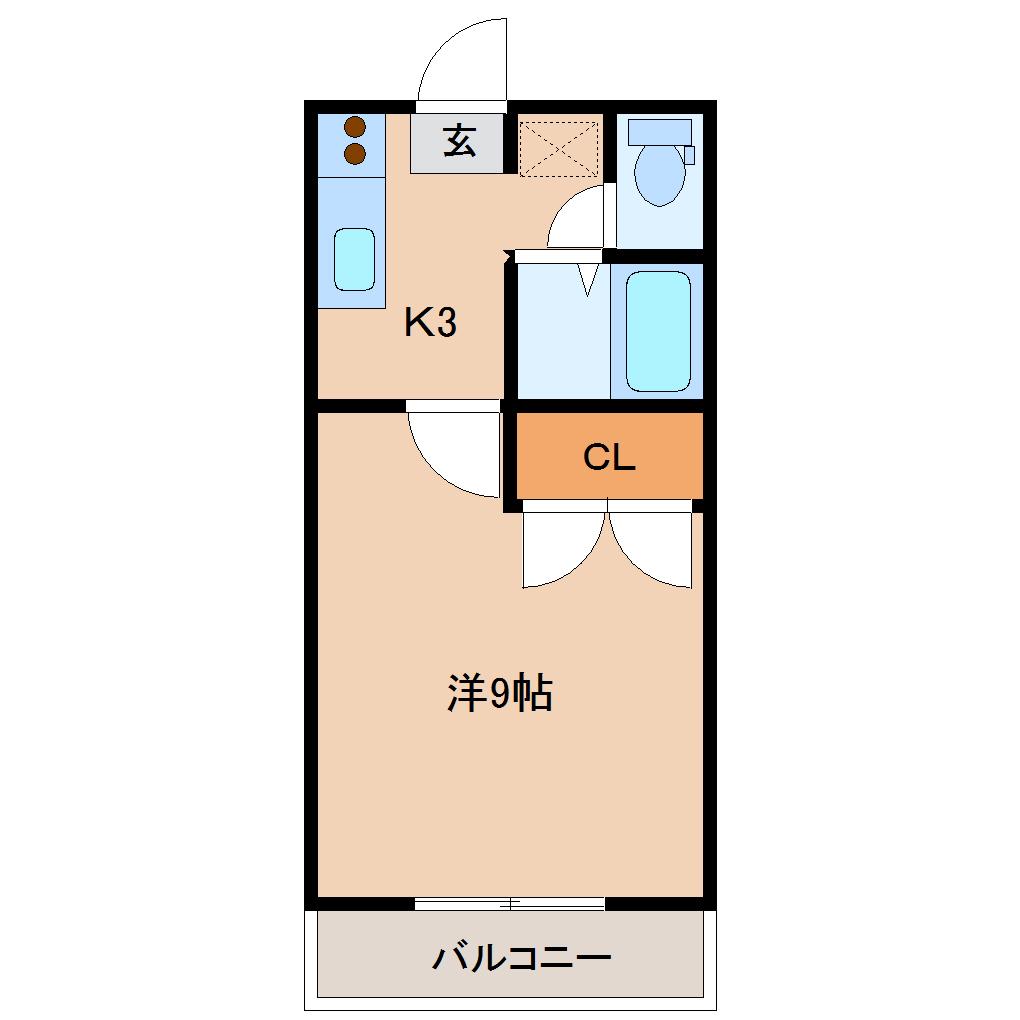 NSハイツII(1K/2階)の間取り写真