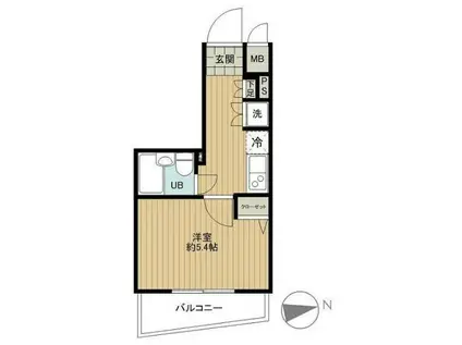 VERONA大井南 LUSSOGRANDE(1K/9階)の間取り写真