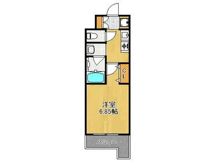タウンハウス日吉K(1K/2階)の間取り写真