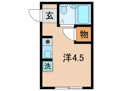 ユニオンハイツ鹿島田B棟(ワンルーム/1階)の間取り写真