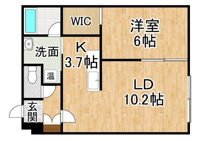 ラミアール弥生通(1LDK/1階)の間取り写真
