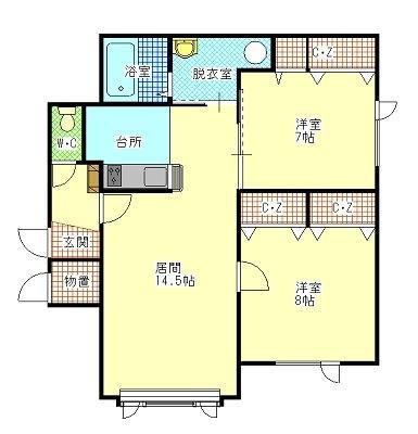 BEE STYLE(2LDK/2階)の間取り写真