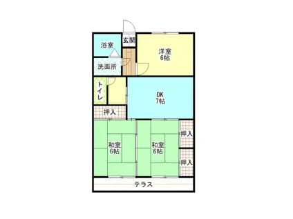 ロイヤルハイムむらかみ(3DK/1階)の間取り写真