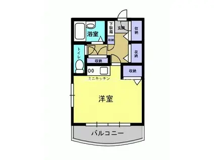 庵木マンション(ワンルーム/3階)の間取り写真
