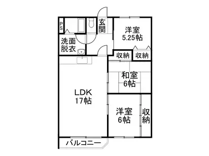 サンブライトハイツNO.3(3LDK/4階)の間取り写真