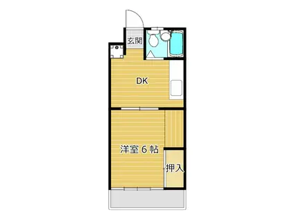 リバーサイドA(1DK/2階)の間取り写真