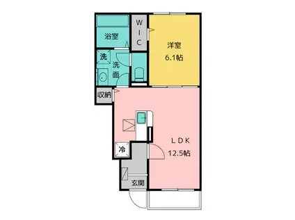 エレガントプレイス(1LDK/1階)の間取り写真