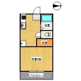 タウニィ88(1K/2階)の間取り写真