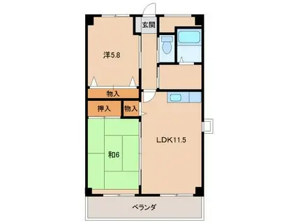 アルコバレーノ(2LDK/3階)の間取り写真