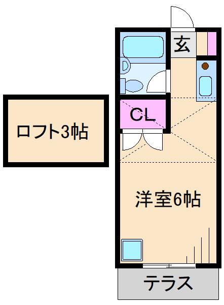 ルミエール菊名(1K/1階)の間取り写真