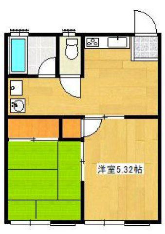 須賀ハイツA(2DK/2階)の間取り写真