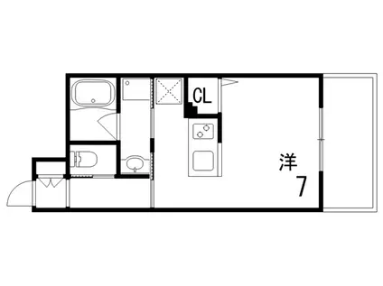 アークタマタニ(ワンルーム/3階)の間取り写真