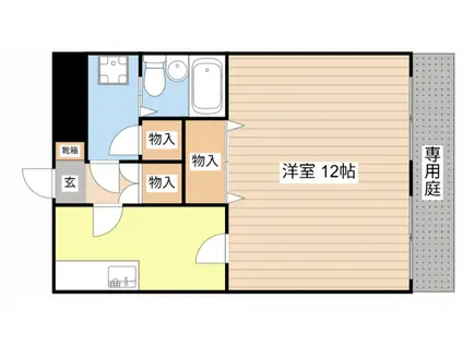 バローゼ(1K/1階)の間取り写真