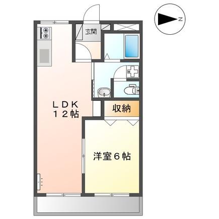 フラワーバスケット(1LDK/1階)の間取り写真