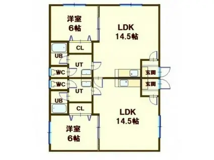 ラ・メゾン・ボワII(3LDK/1階)の間取り写真