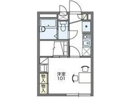 レオパレスみどり(1K/2階)の間取り写真