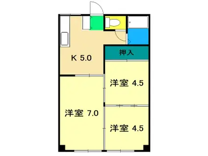アビタシオン長野(3K/1階)の間取り写真