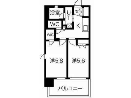 エステムプラザ福島ジェネル(2K/2階)の間取り写真