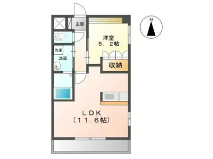 フェリーチェ(1LDK/2階)の間取り写真