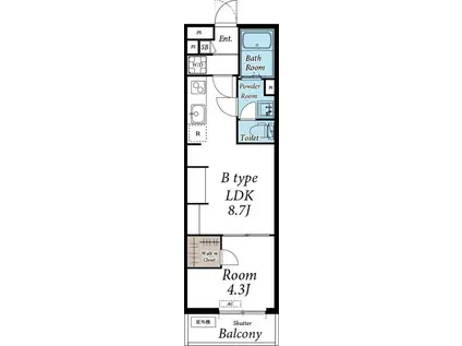リブリ・ジョイフル諏訪(1LDK/1階)の間取り写真