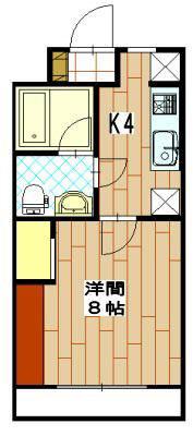 グリーンハイツ楊子II(1K/1階)の間取り写真