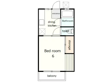 アーバンハイツII(1DK/2階)の間取り写真