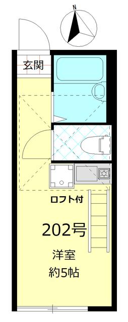 KKハウス羽田(ワンルーム/2階)の間取り写真