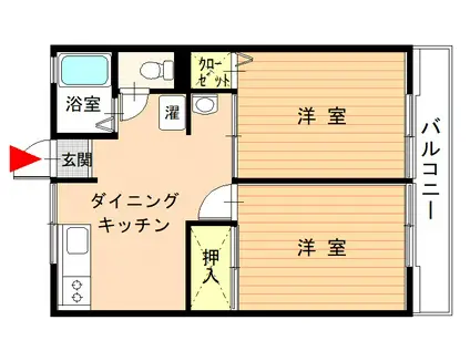 アークI(2DK/2階)の間取り写真
