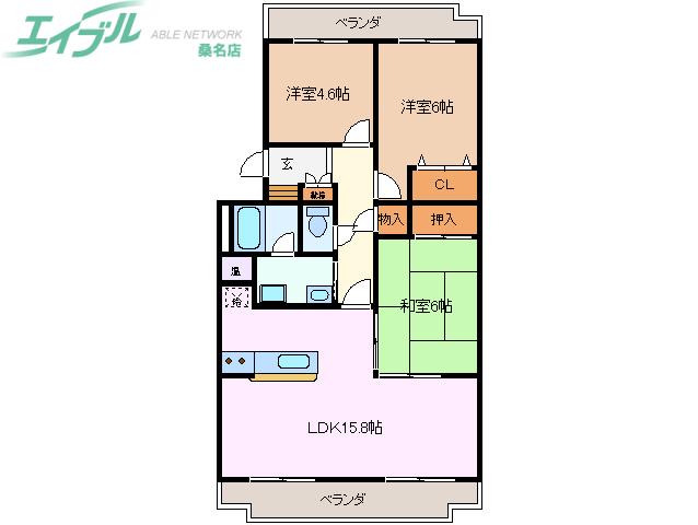 セルサス コロク(3LDK/4階)の間取り写真