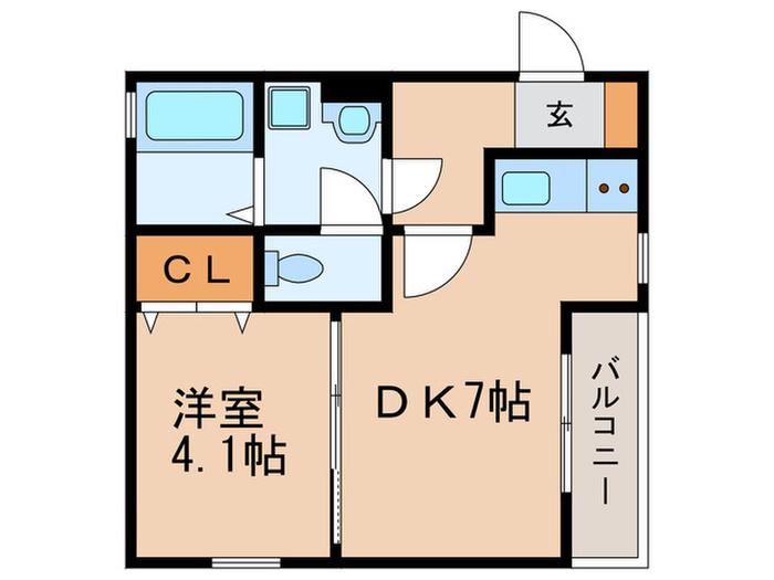GIONE HONMACHI(1DK/2階)の間取り写真