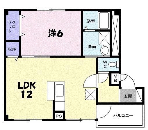 プランド-ル谷上(1LDK/3階)の間取り写真