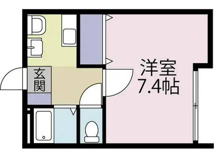 ベルード60(1K/2階)の間取り写真