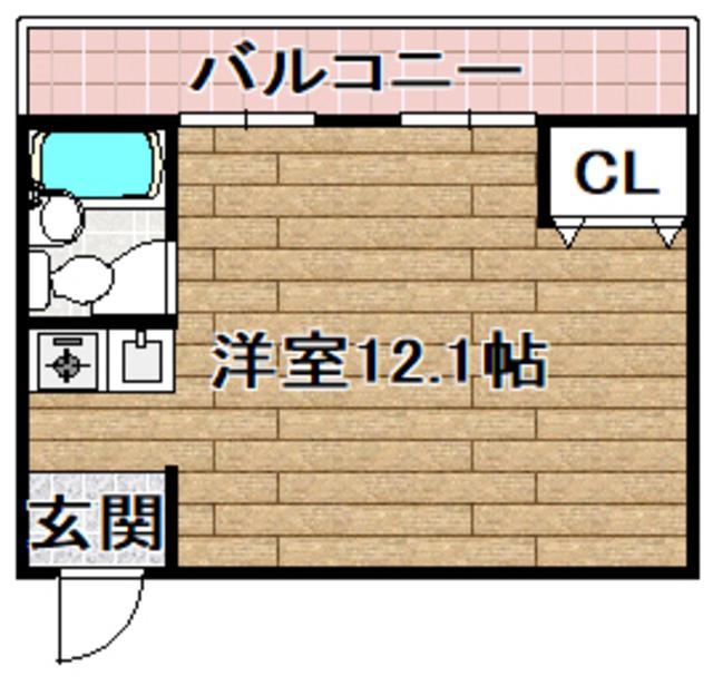 ブードワールマンション(1K/3階)の間取り写真