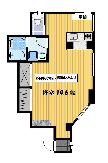 熊本ビル(ワンルーム/4階)の間取り写真