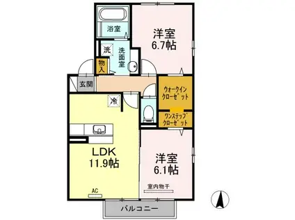 フェアプラッツ参番館(2LDK/1階)の間取り写真